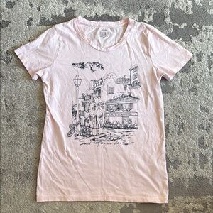 J. Crew Pink Graphic Short Sleeve Tee